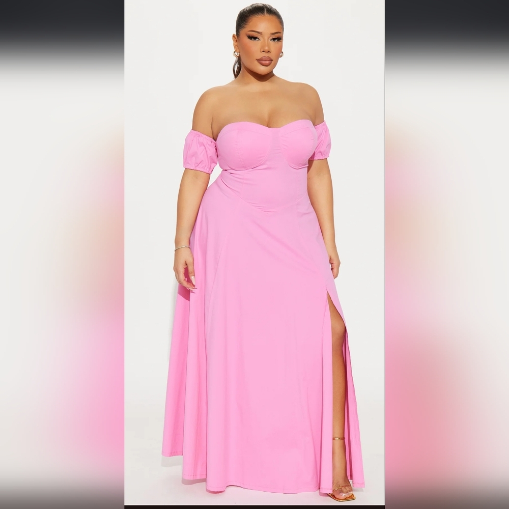 Elegant Pink Off-Shoulder Dress